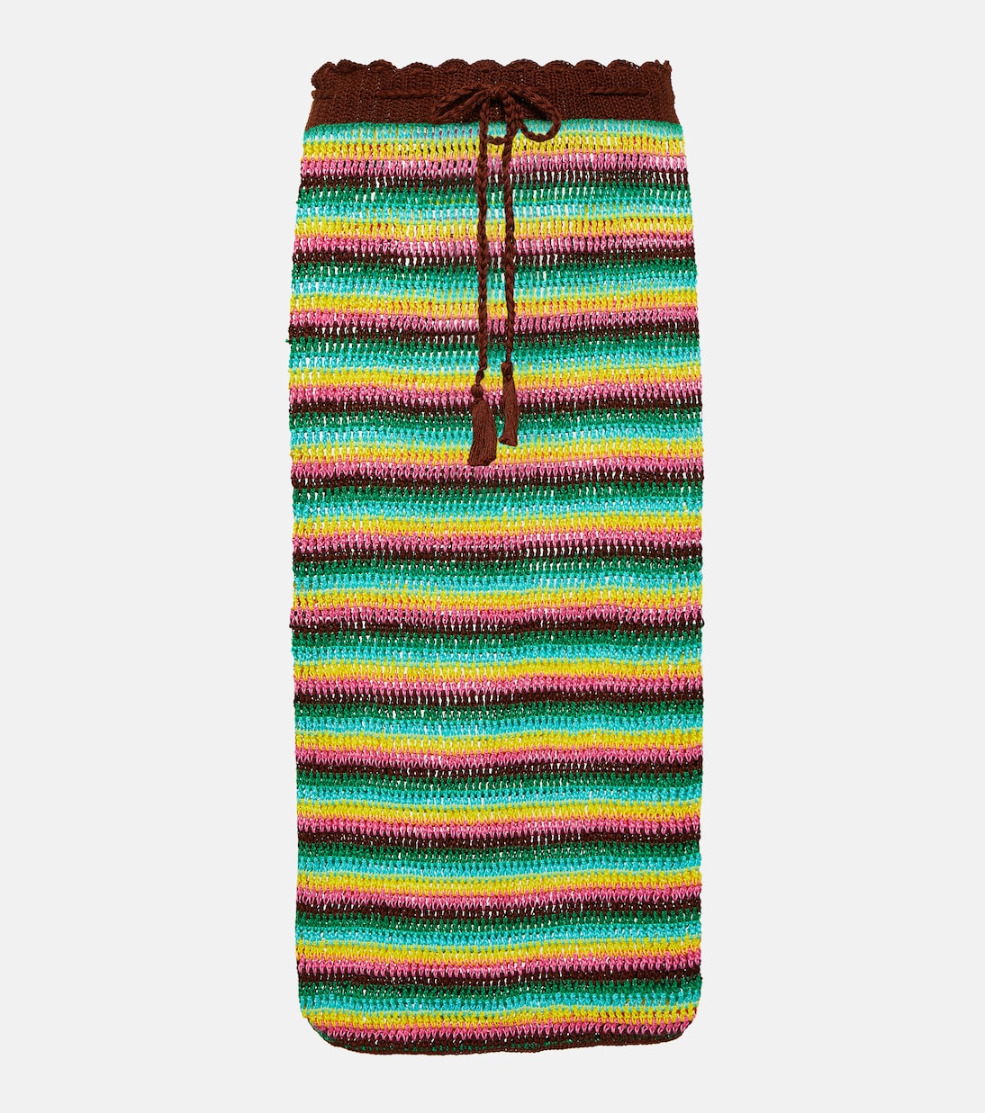 

Юбка миди из хлопка в полоску, связанная крючком Anna Kosturova, Summer Stripe