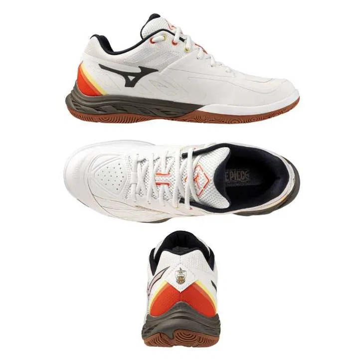Бадминтонные кроссовки «Wave Fang 2» от Mizuno, White X Orange X Brown — фото 2