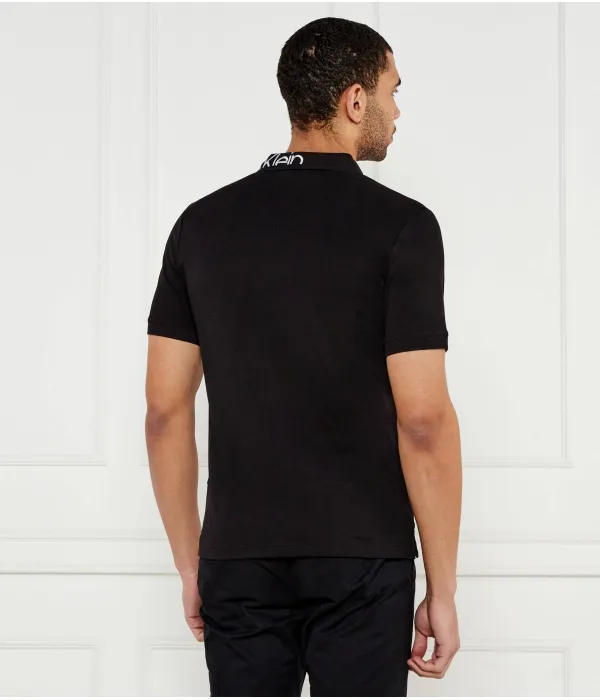 Футболка поло Slim fit Calvin Klein, черный — фото 3