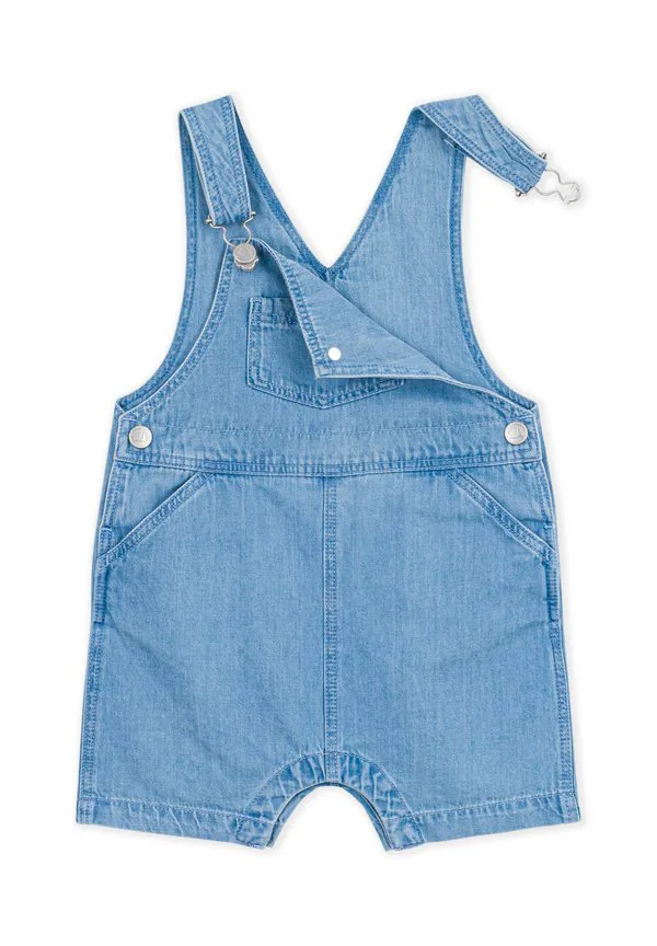 Комбинезон salopette courte dungarees Petit Bateau, Denim Clair — фото 4