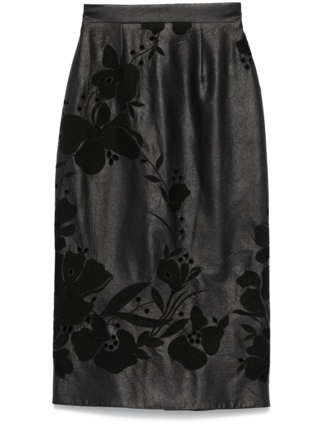 

Elie Saab юбка макси из искусственной кожи с вышивкой, черный