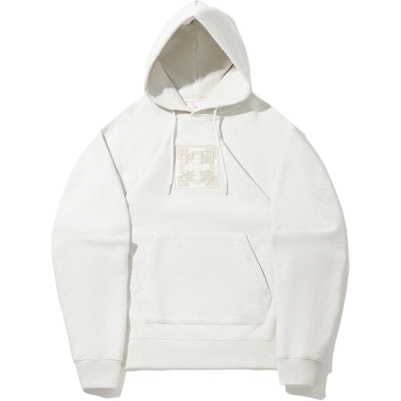 

Толстовки Li Ning унисекс, серо-бежевый меланж, с капюшоном, средней толщины