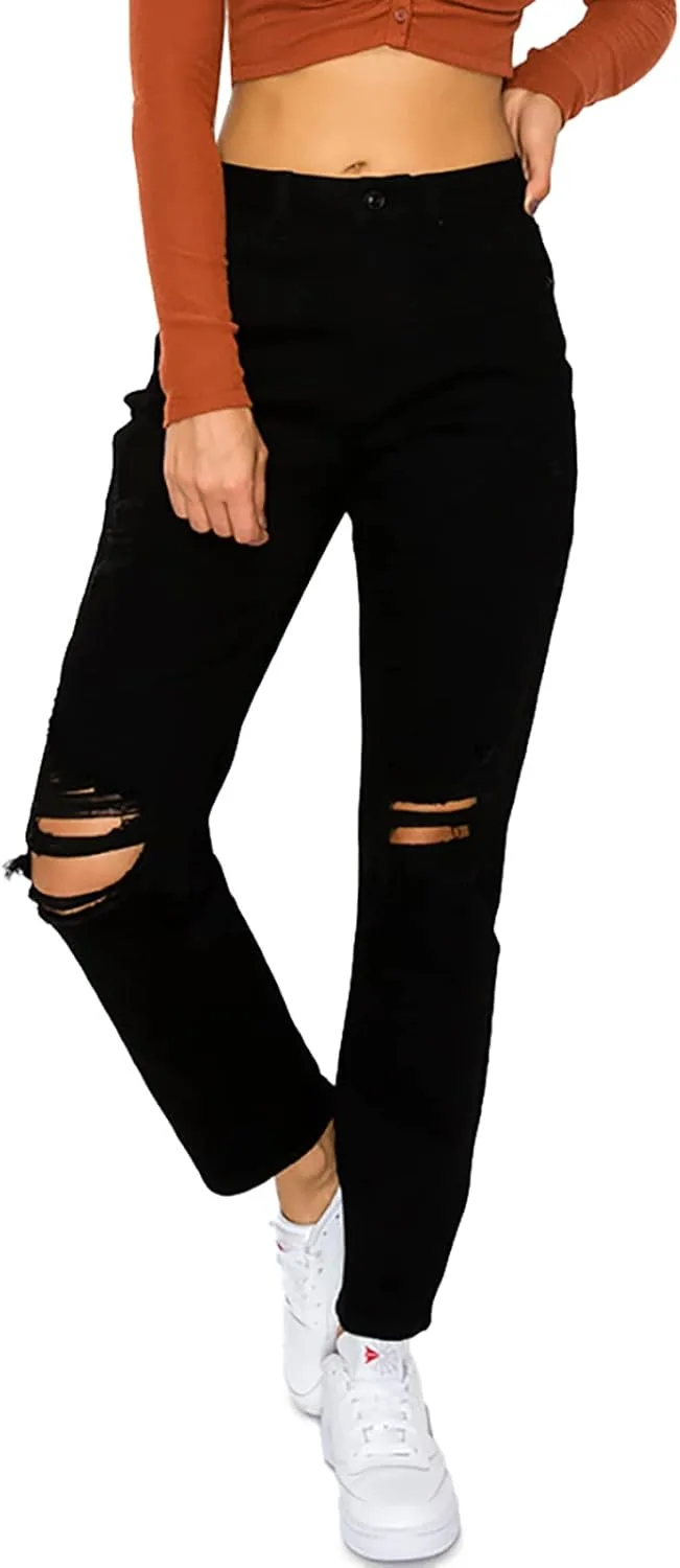 

WAX JEAN Женские джинсы Mom с вытертыми коленями