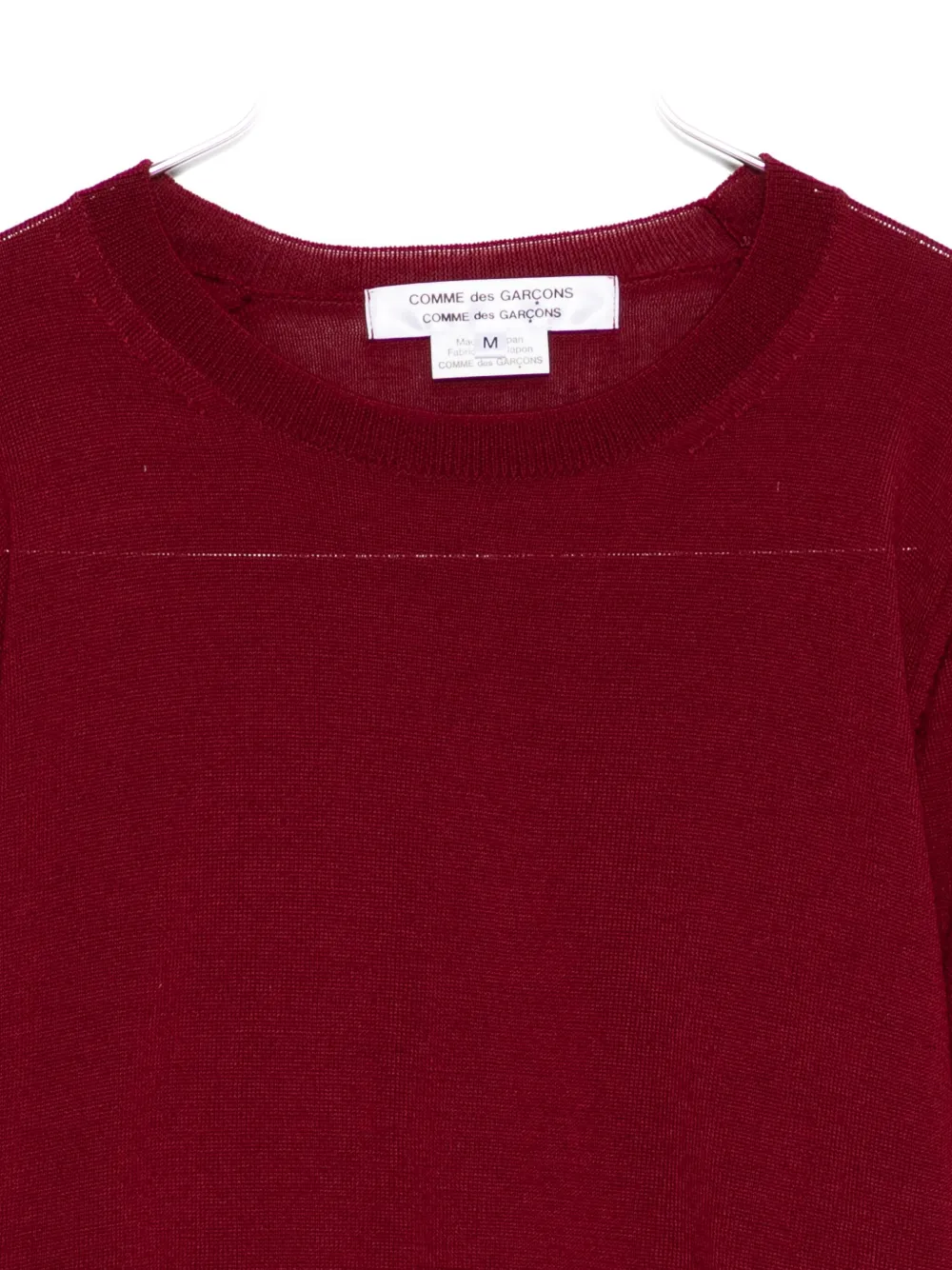 Шерстяной свитер с круглым вырезом COMME DES GARCONS, красный — фото 3