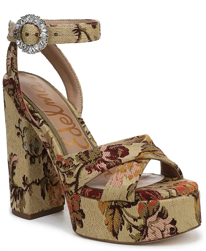 Женские платформенные босоножки Savannah Glow Sam Edelman, коричневый