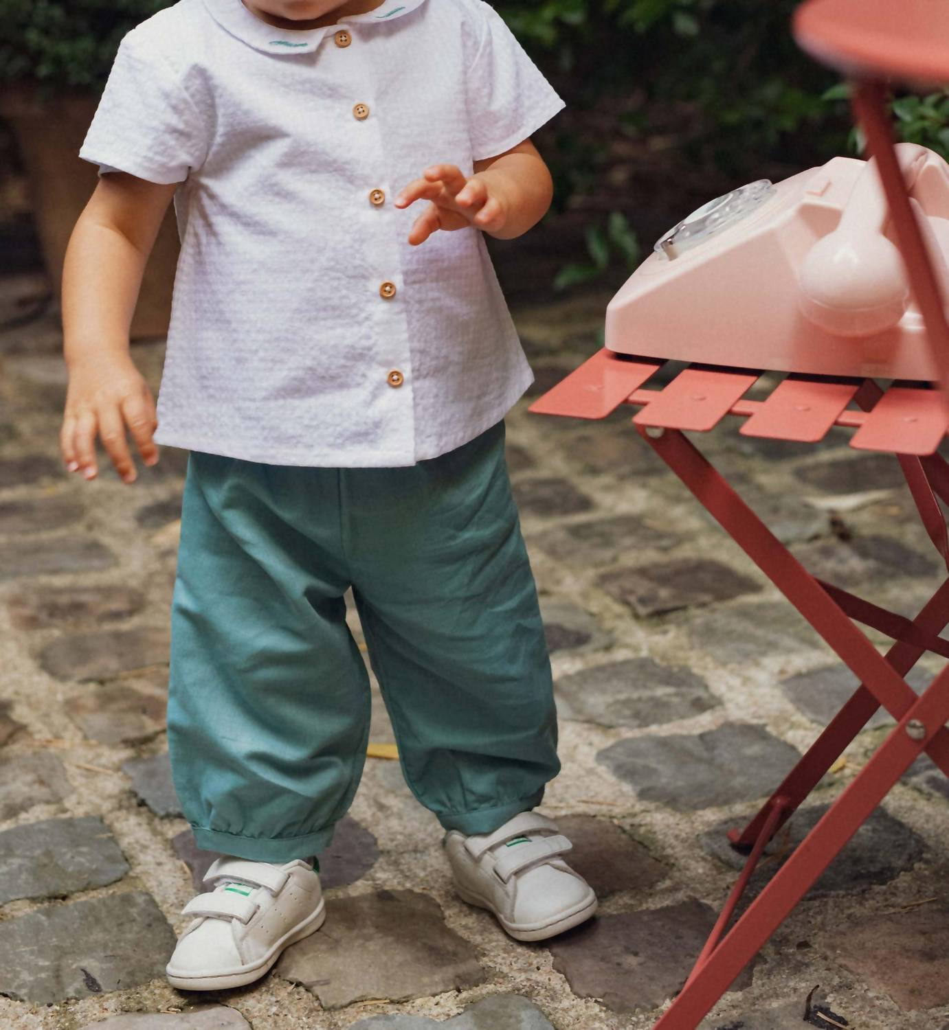 

Детские льняные брюки мятного цвета Marie Puce