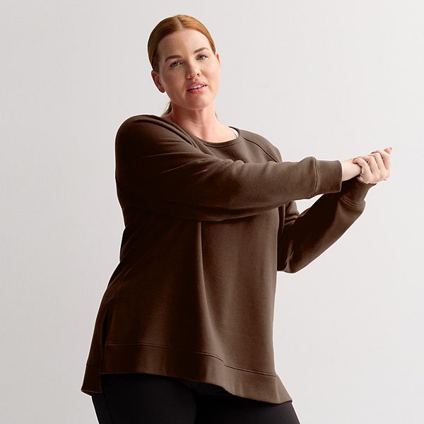 

Плюс сайз ультрамягкий флисовый свитшот с высоким разрезом Tek Gear, Birk Brown, Коричневый, Плюс сайз ультрамягкий флисовый свитшот с высоким разрезом Tek Gear, Birk Brown