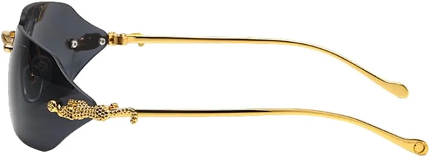 

Солнцезащитные очки «кошачий глаз» Мужские солнцезащитные очки Женские модные Металлические Леопардовые Ножки Стиль стимпанк Универсальные очки TYUVIVO, Brown