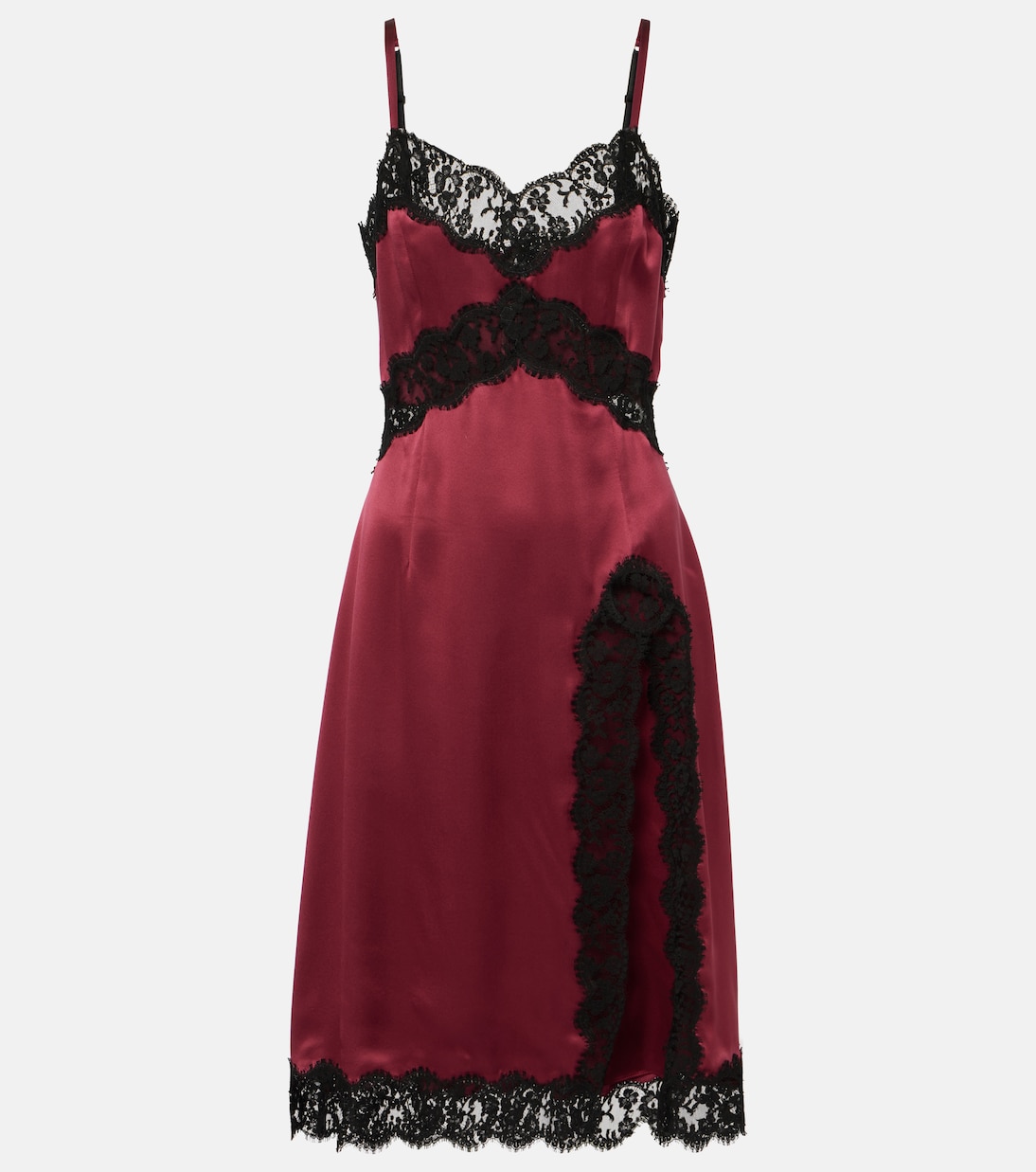 

Платье миди из смеси шелка и хлопка Dolce&Gabbana, Vino