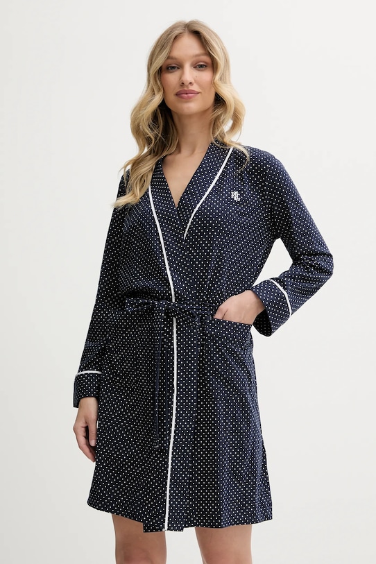 

Хлопковый халат Lauren Ralph Lauren, темно-синий