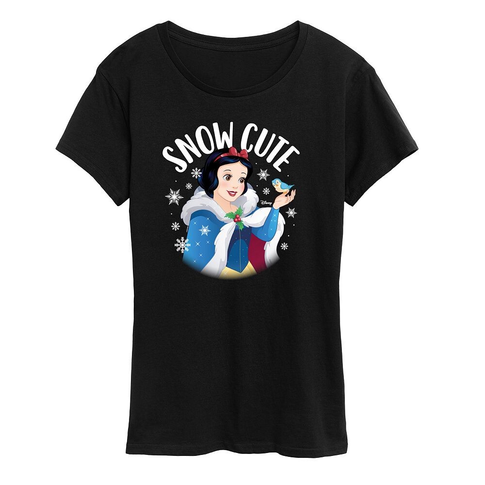 

Женская праздничная футболка с рисунком Disney Princess Snow White "Snow Cute", черный