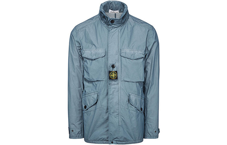 

Мужская легкая куртка с длинными рукавами с логотипом, светло-синяя Stone Island, светло-голубой