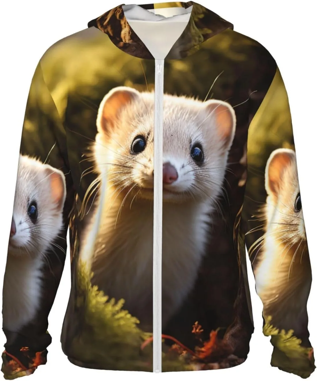 

Cute Weasel солнцезащитная худи с капюшоном на молнии UPF 50+ HJBNW