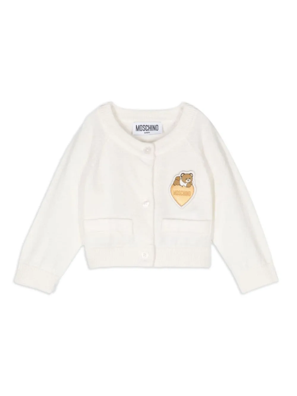 

Кардиган с нашивкой Teddy Bear Moschino Kids, белый