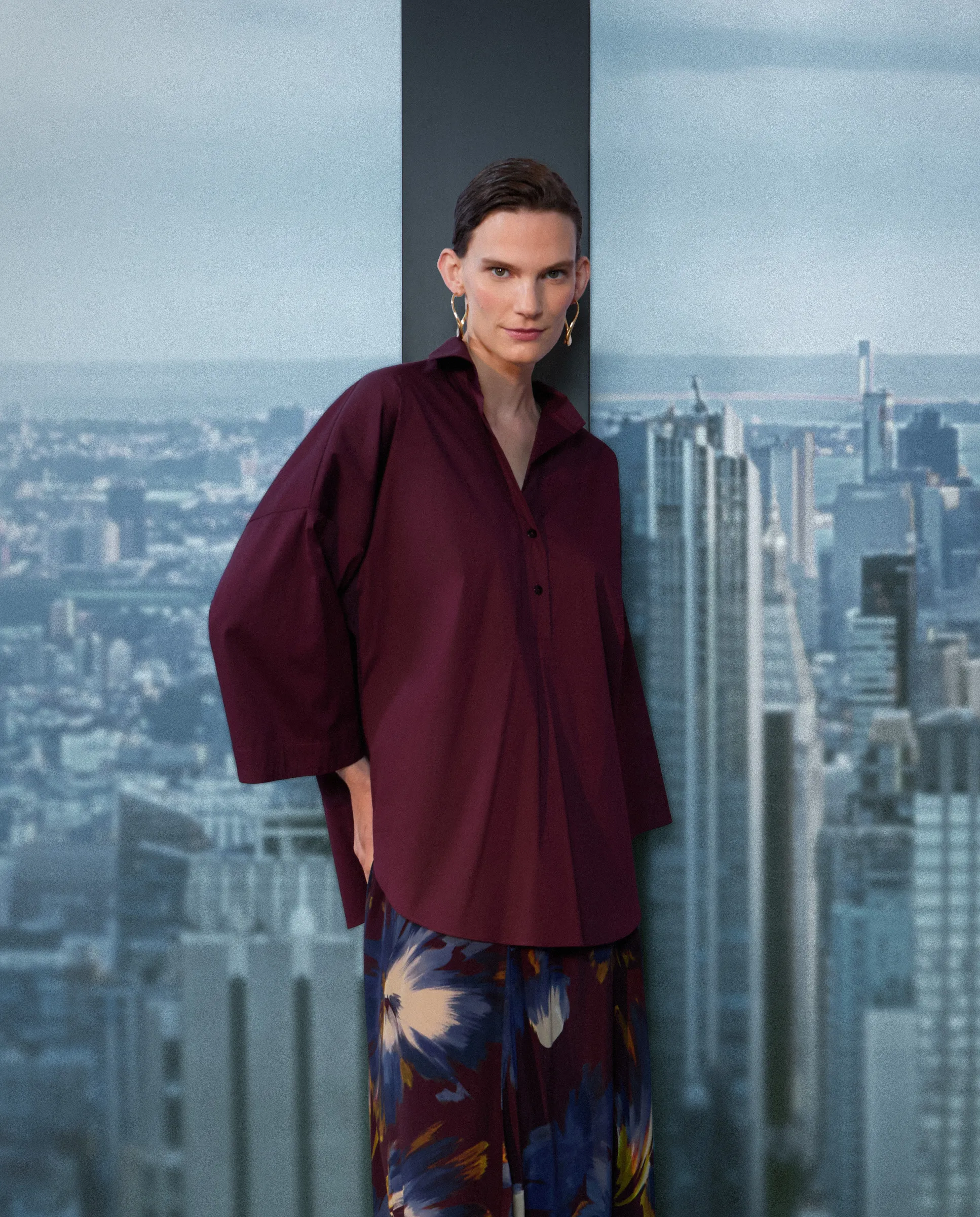 

Женский блузон из поплина Woman Limited El Corte Inglés, бордовый