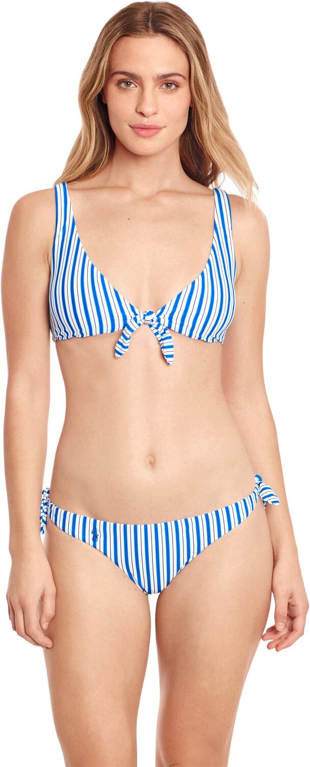 

Купальник Polo Ralph Lauren Coastal Stripe Knot Front Bra, цвет Cobalt