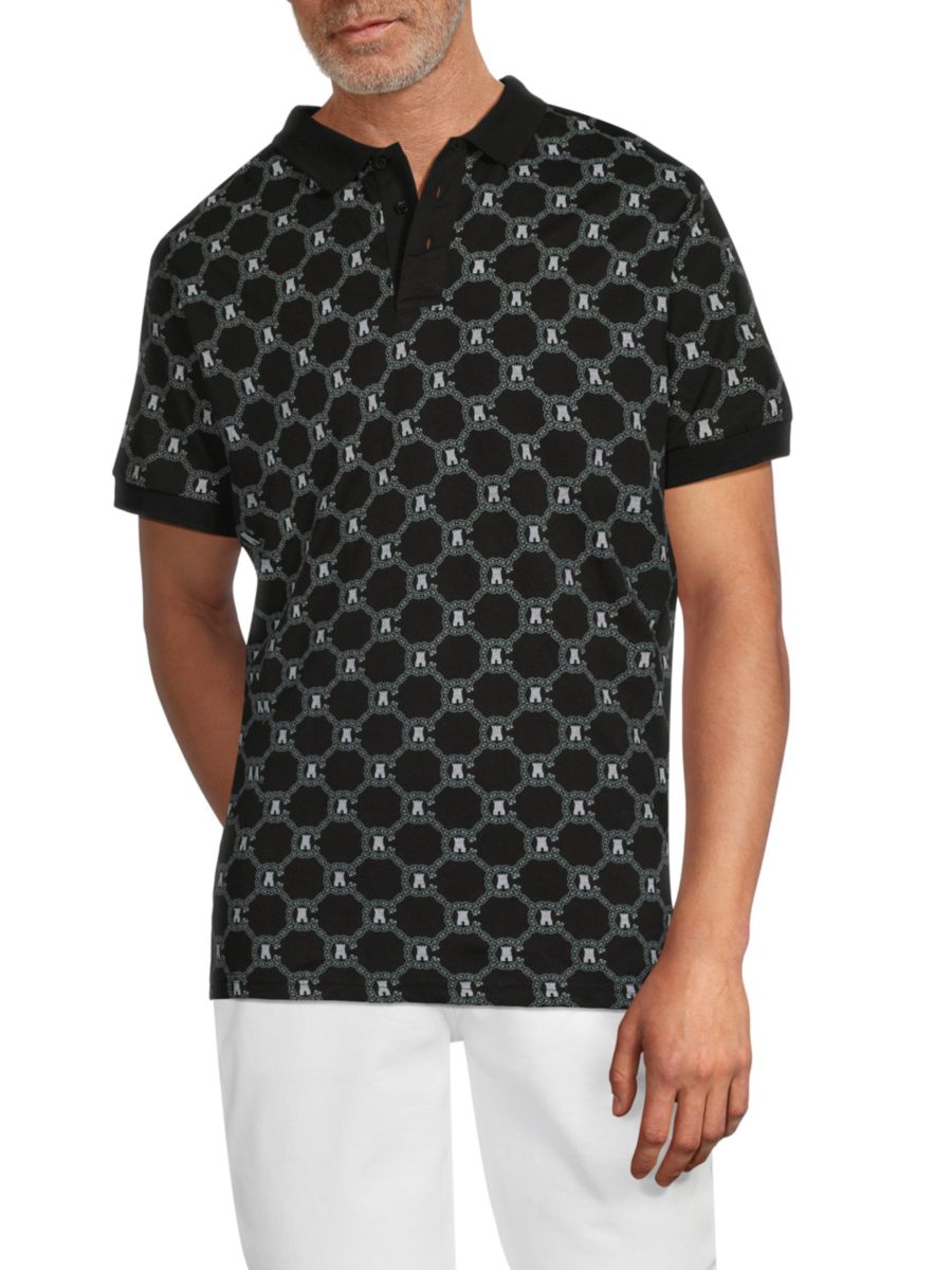 

Поло с монограммой Crooks & Castles, черный