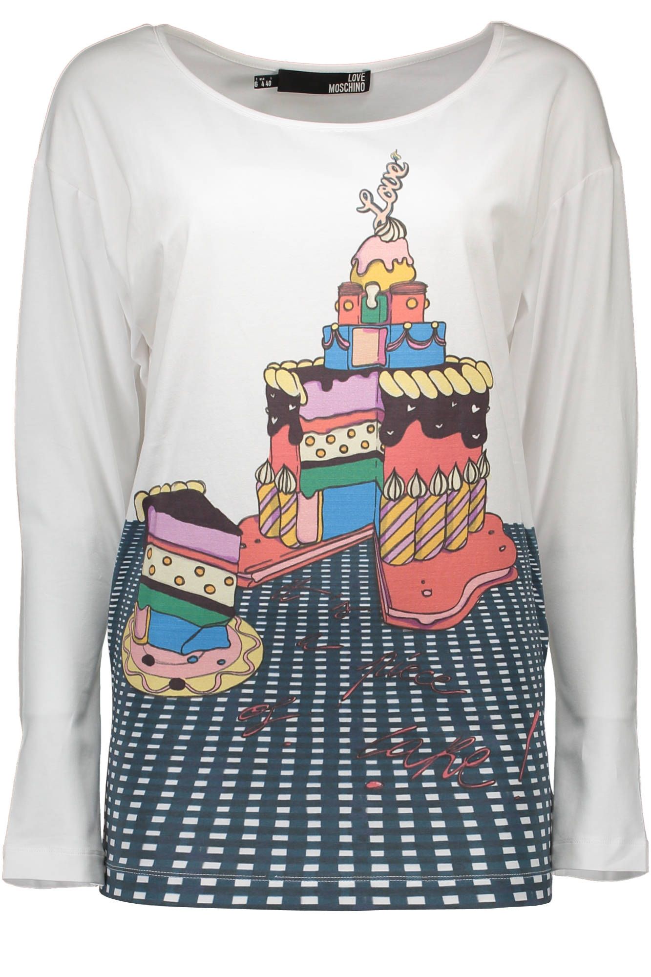 

Белый хлопковый женский топ LOVE MOSCHINO