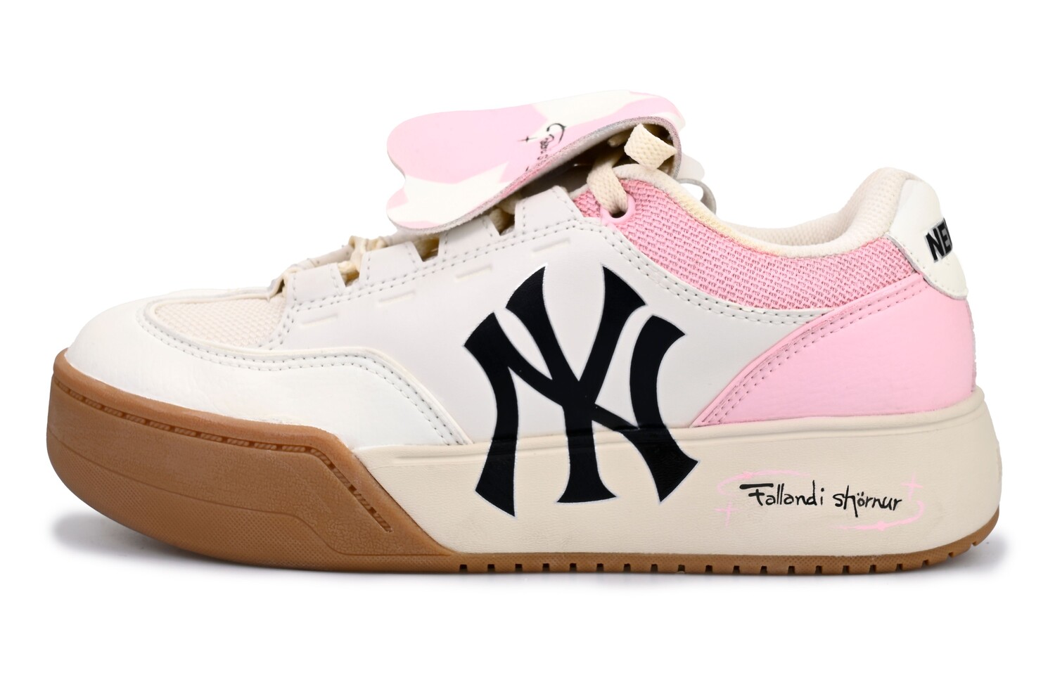 

Кроссовки MLB Chunky Wide Skateboarding Shoes Unisex Low-top White/pink, розовый