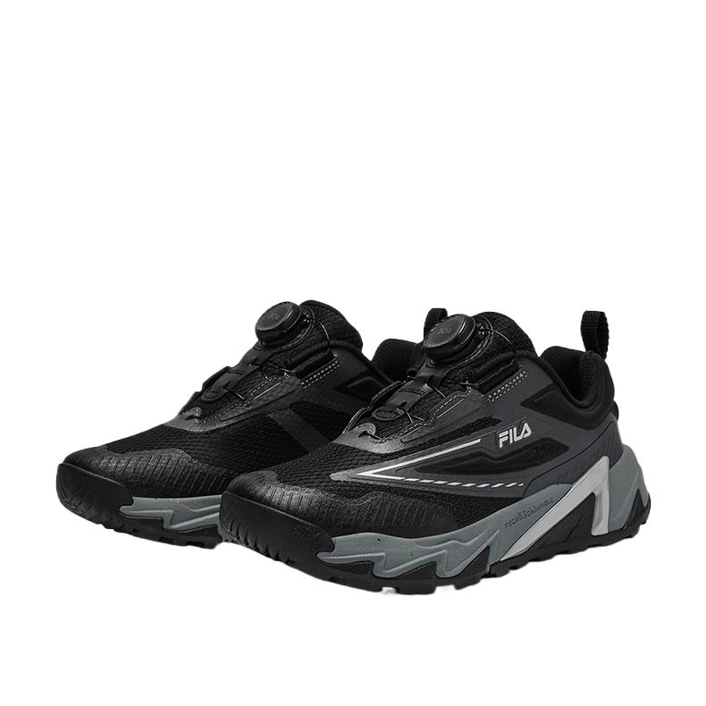 FILA KIDS Дышащие нескользящие детские кроссовки low top для тренировок black/shadow black gray kids' — фото 4