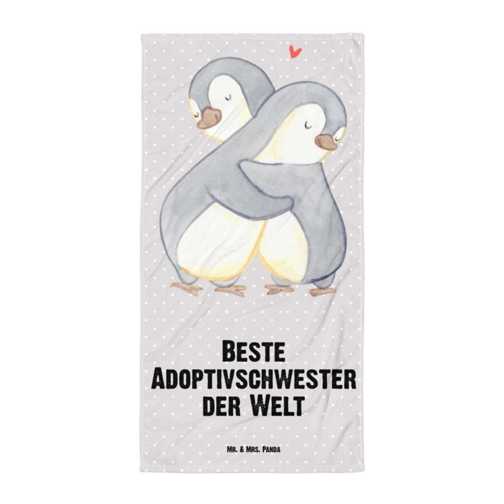 

Банное полотенце Mr. & Mrs. Panda XL Penguin Лучшая приемная сестра в мире — серая пастель — подарок, семья, полотенце для душа, дарение, благодарность, полотенце для сауны, спасибо, подарочный совет, белый