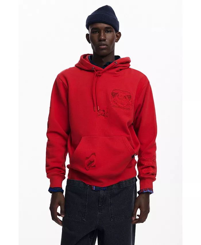 

Мужская толстовка с вышивкой Tiger Desigual, красный