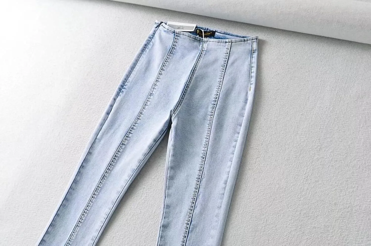 Джинсы Spring Flare Leg, женские, высокая посадка, эластичные деним, воздушный силуэт generic, серый — фото 3