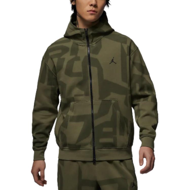 

Мужская толстовка с капюшоном JORDAN Sport Hoop Fleece Dri-FIT с застежкой-молнийй во всю длину, оливково-зеленый