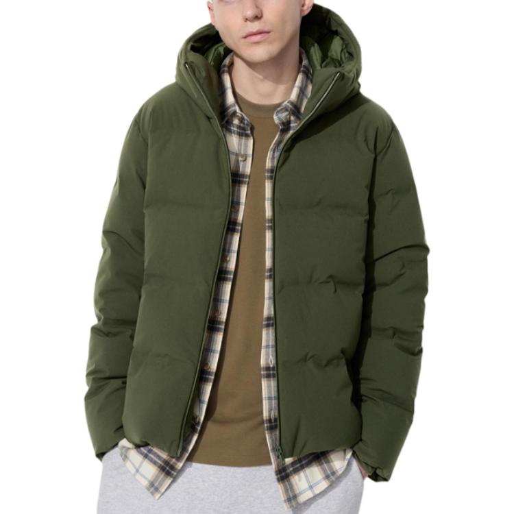 

UNIQLO Пуховик мужской темно-оливковый, Dark Olive