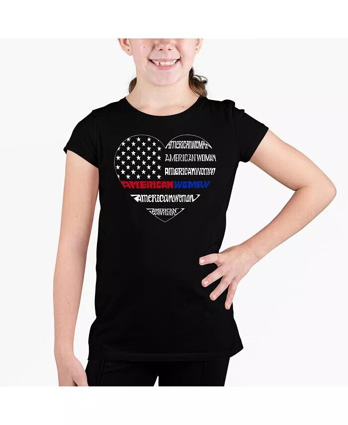

Футболка с надписью Big Girl Word Art - American Woman LA Pop Art, черный