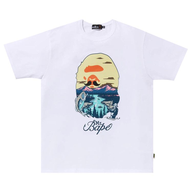 

Футболка BAPE Mr. Bathing Ape Head Wide Tee, White