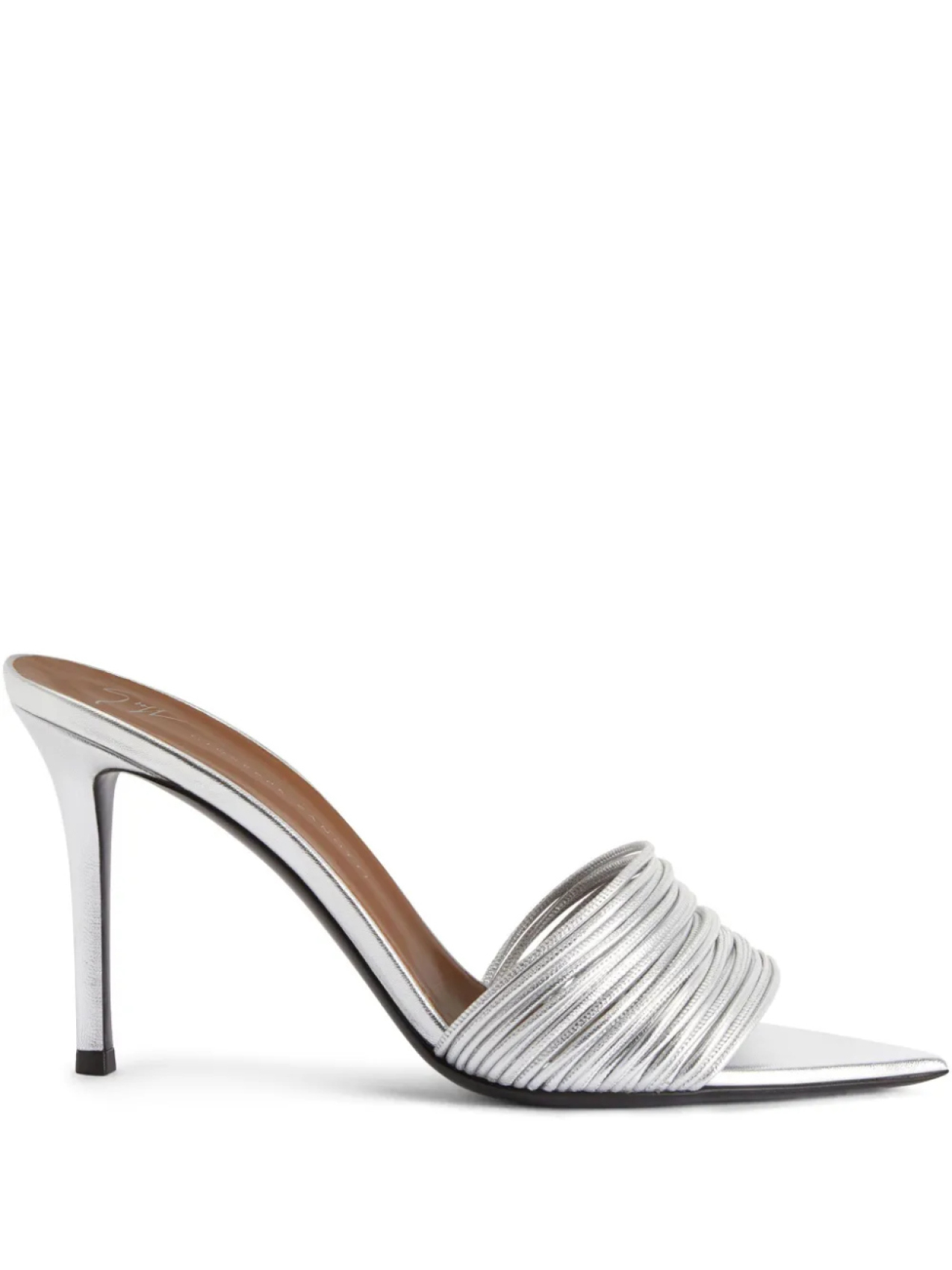 90 мм кожаные сандалии Giuseppe Zanotti, серый