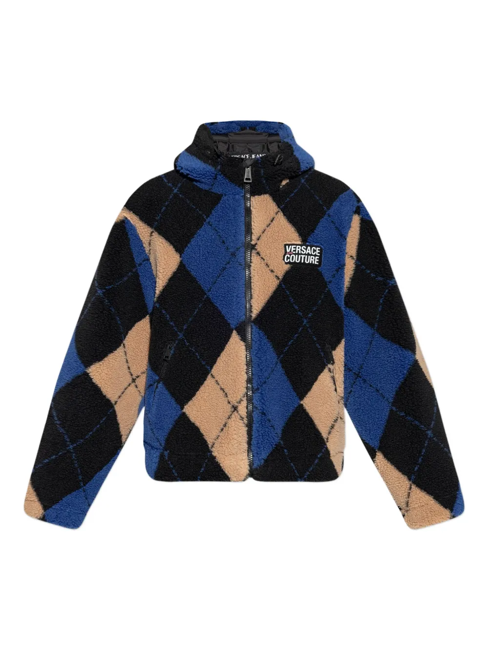 

Куртка с капюшоном и узором аргайл Versace Jeans Couture, черный