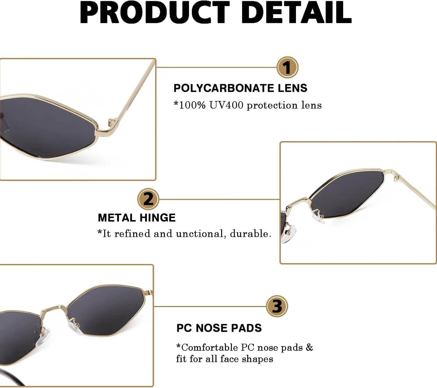 

Ретро-солнцезащитные очки узкой, необычной формы, модные, стильные, металлические, в стиле 90-х, с защитой от ультрафиолета UV400 PEGH, Gold / Brown Lens