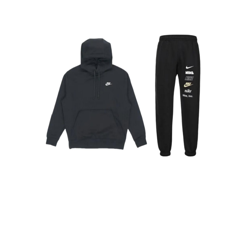 

Nike Спортивный клубный флис Повседневная спортивная одежда Унисекс Черный