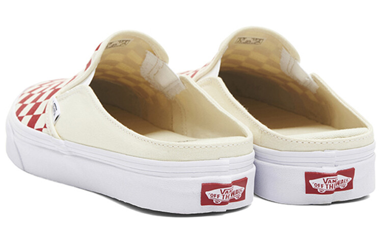 Кроссовки Vans Slip-on Skateboard Shoes Unisex Low-Top Red White Plaid — фото 3