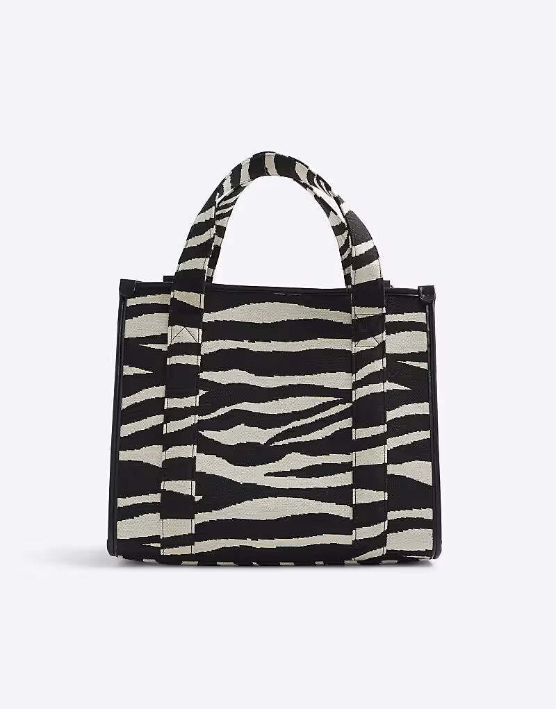 

Сумка-шоппер River Island Zebra с вышивкой черного цвета