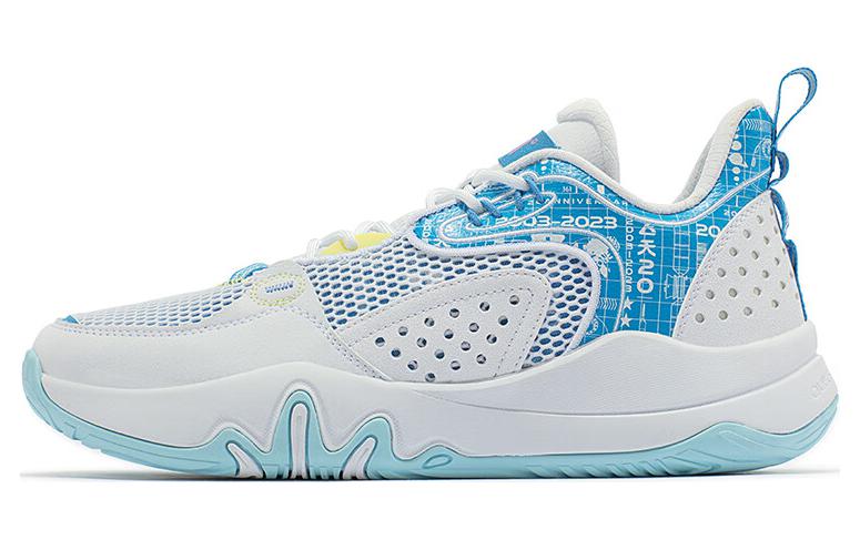 

361° Антискользящие износостойкие низкие баскетбольные кроссовки мужские бело-синие