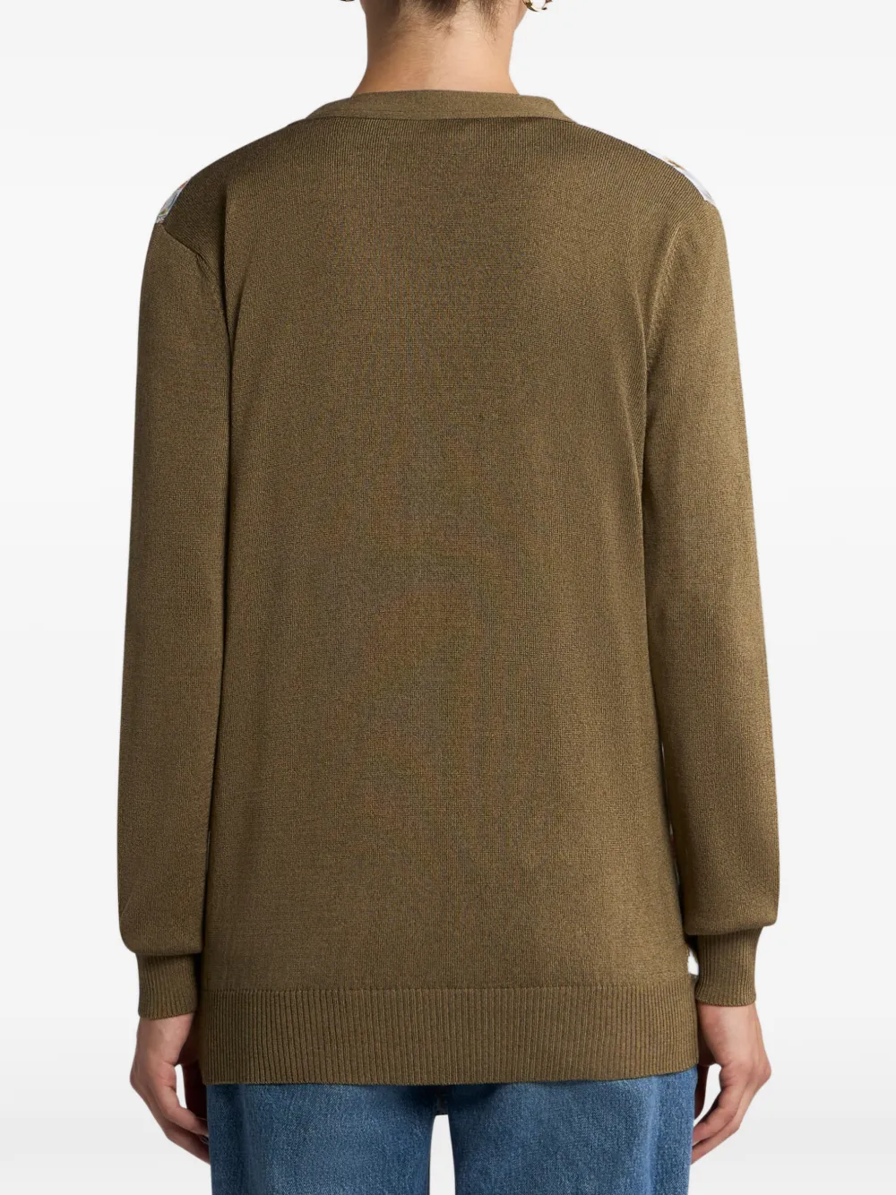 Кардиган с цветочными вставками Etro, коричневый — фото 2