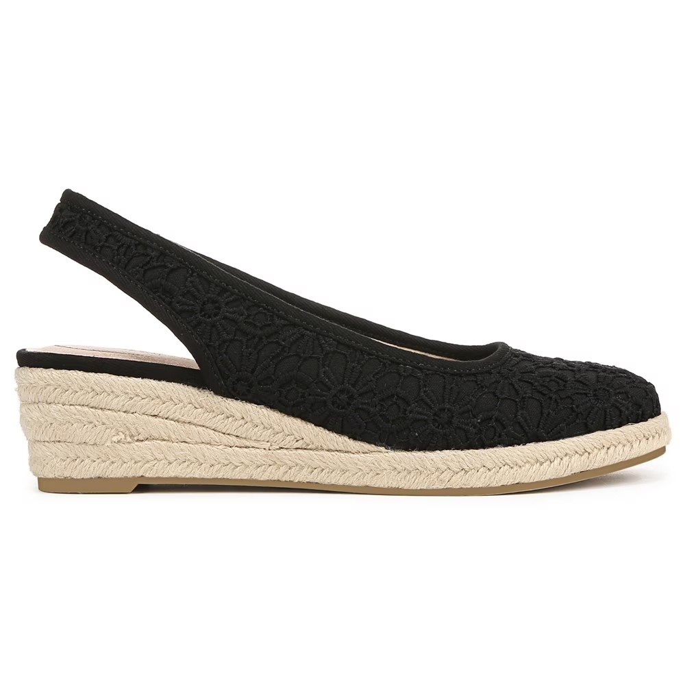 Туфли на танкетке Kayden espadrille wedge Lifestride, black fabric — фото 2
