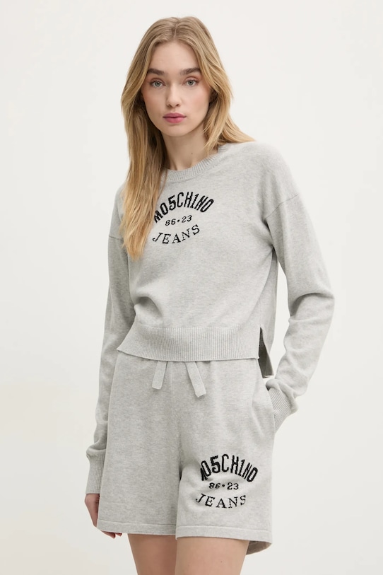 

Хлопковый свитер Moschino Jeans, серый