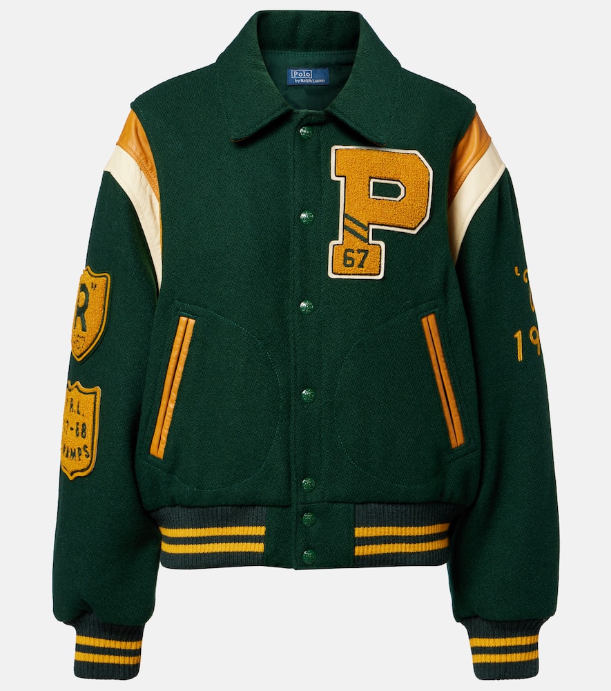 

Кожаная отделка вашей шерстяной куртки в стиле varsity Polo Ralph Lauren, Dark Green