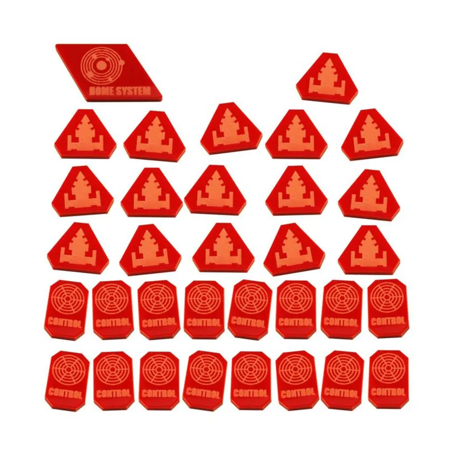 

Набор жетонов управления и контроля — красный (33), Twilight Imperium 4th Edition Gaming Accessories (Litko Aerosystems)