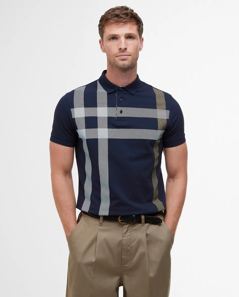 

Мужская рубашка-поло свободного кроя с короткими рукавами Barbour, синий