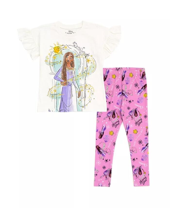 

Комплект из футболки и леггинсов Toddler Girls Wish Asha Star Disney, белый