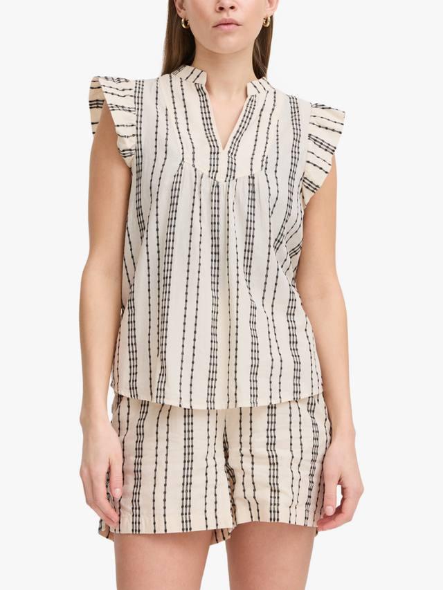 

Топ Josine с рукавами-фонариками в полоску ICHI, Birch