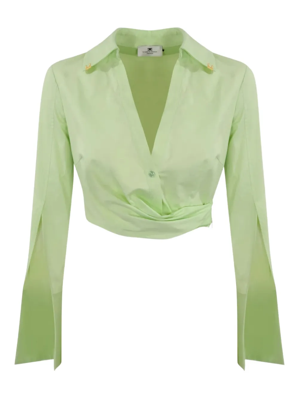 

Топ с разрезами на рукавах Elisabetta Franchi, зеленый