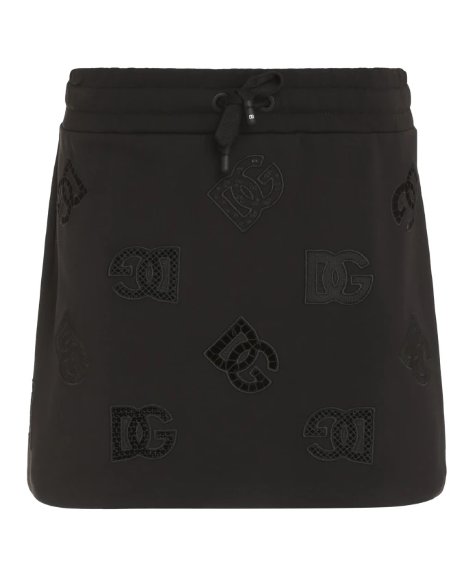 

Мини Юбка из хлопка с вышивкой Dolce & Gabbana, черный