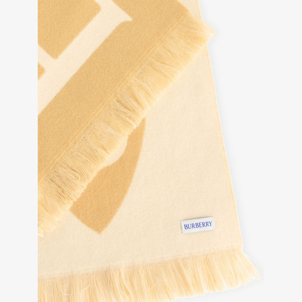 Шарф шерстяной Burberry Football с принтом, желтый — фото 2