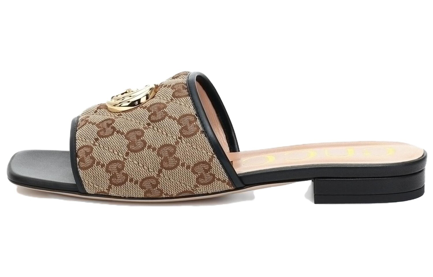 Шлепанцы женские Gucci Double G, коричневый / черный